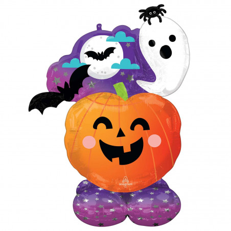 Pumpkin/Ghost Airloonz Foil Balloon - Inflated