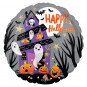 Happy Halloween Round Foil Balloon - Inflated Happy Halloween Round Foil Balloon - Inflated