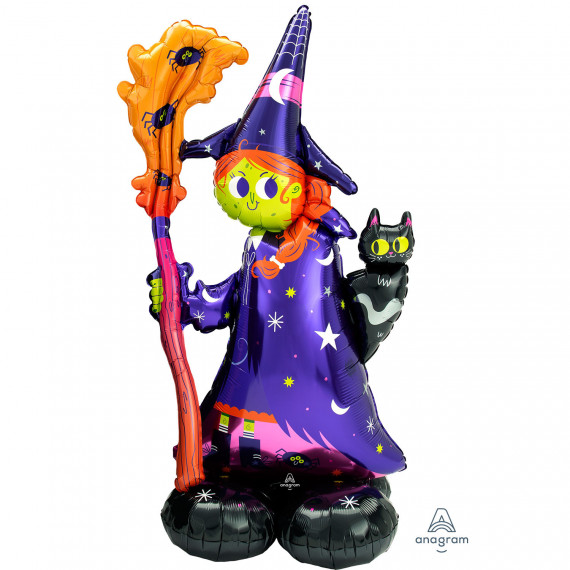 Scary Witch Airloonz Foil Balloon - Inflated