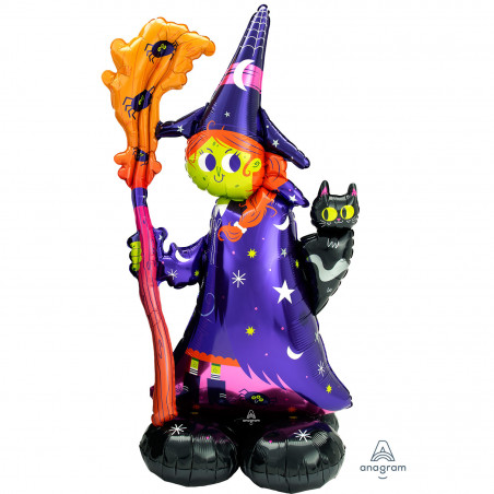 Scary Witch Airloonz Foil Balloon - Inflated