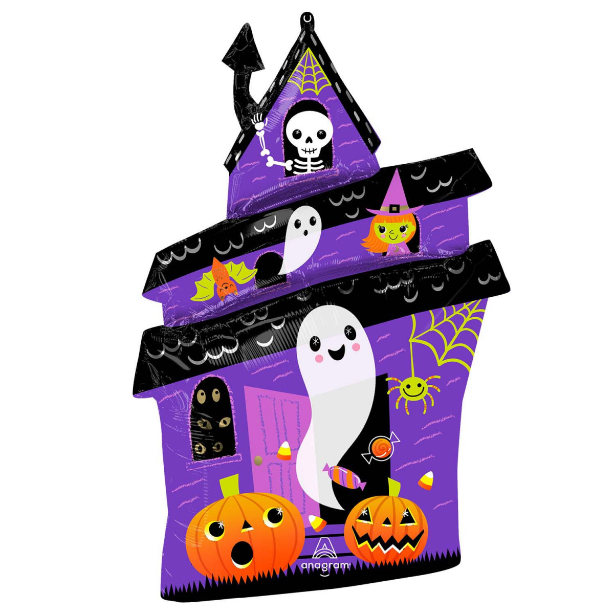 Halloween Scary House Supershape Foil Balloon - Inflated Halloween Scary House Supershape Foil Balloon - Inflated