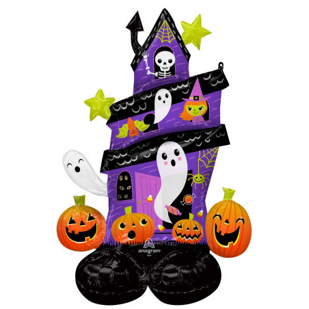 Halloween Scary House Airloonz Foil Balloon - Inflated