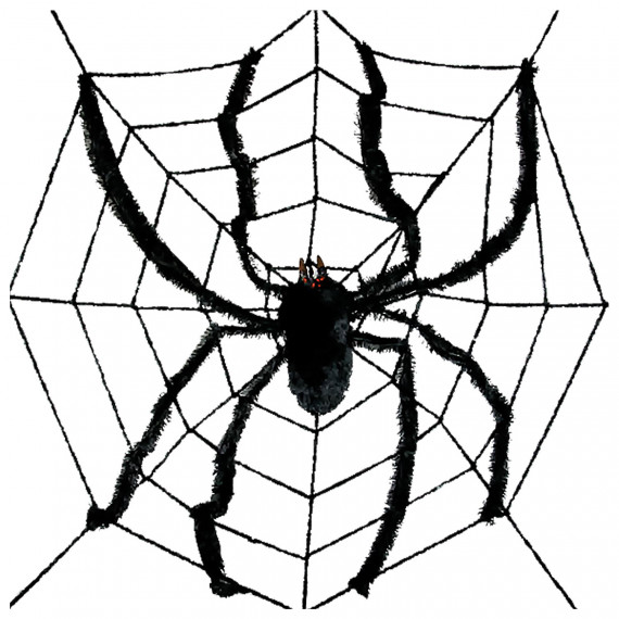 Large Spider in Web Halloween Decoration