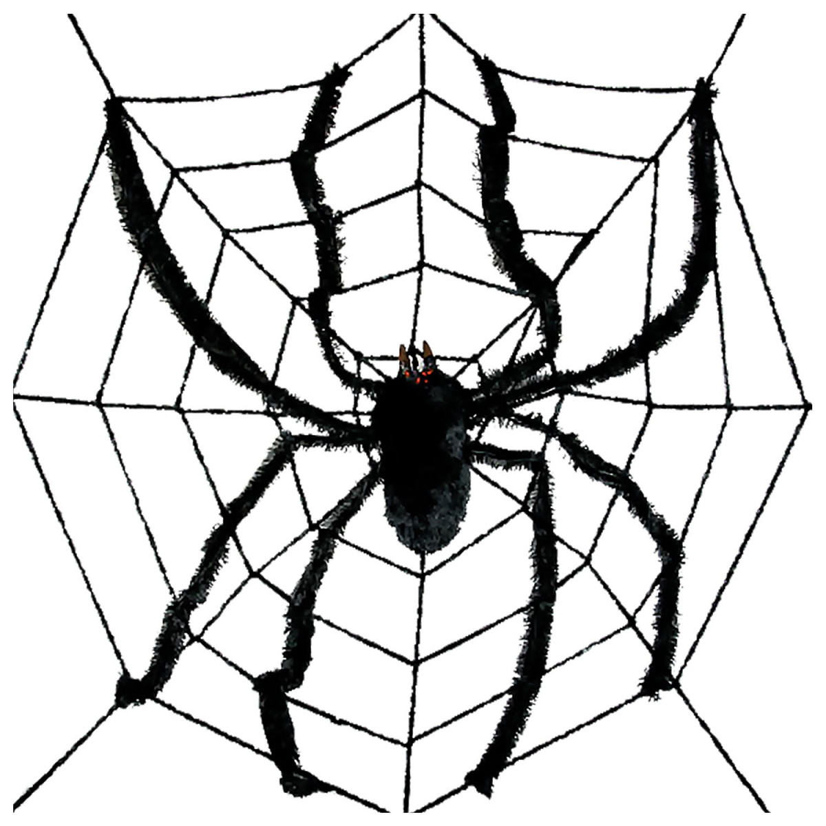 Large Spider in Web Halloween Decoration