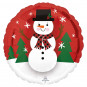 Snowman Round Foil Balloon - Inflated