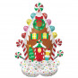 Gingerbread House Airloonz Foil Balloon - Inflated Gingerbread House Airloonz Foil Balloon - Inflated