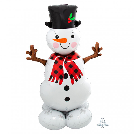 Snowman Airloonz Foil Balloon - Inflated Snowman Airloonz Foil Balloon - Inflated