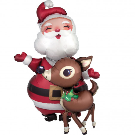 Santa Airwalker Foil Balloon - Inflated