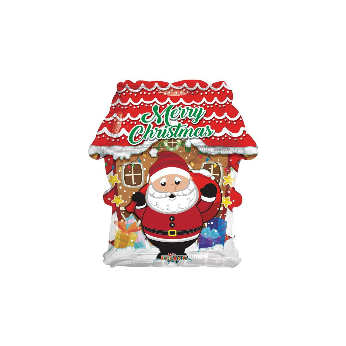 Merry Christmas Santa Foil Balloon - Inflated