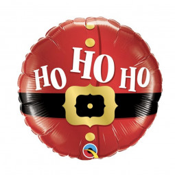 Ho Ho Ho Round Foil Balloon - Inflated