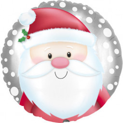 Santa Round Foil Balloon - Inflated