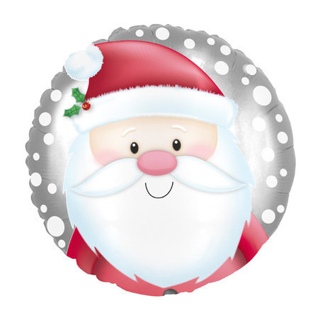 Santa Round Foil Balloon - Inflated