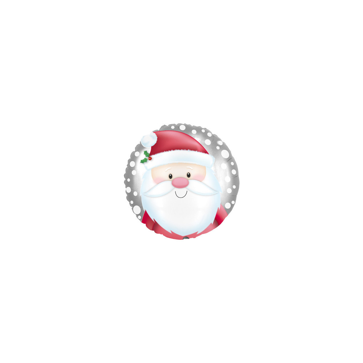 Santa Round Foil Balloon - Inflated Santa Round Foil Balloon - Inflated