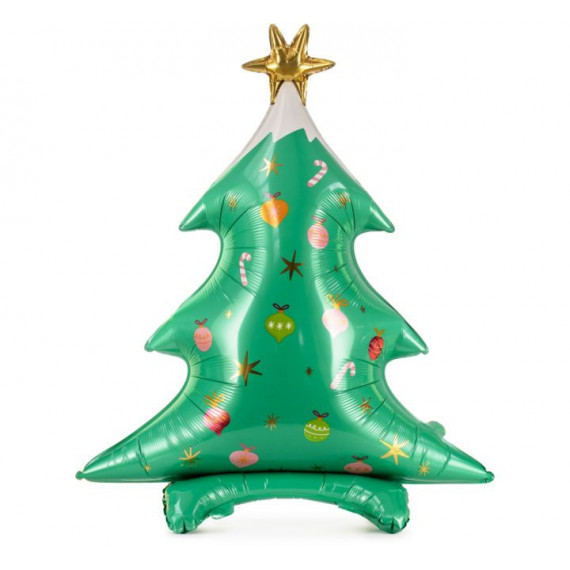 Christmas Tree Air Filled Foil Balloon - Inflated Christmas Tree Air Filled Foil Balloon - Inflated