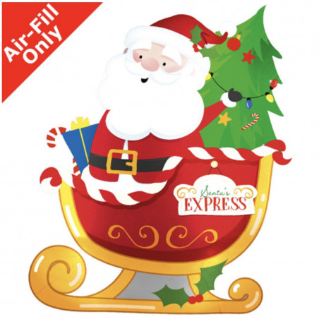 Santa’s Sleigh Air Filled Foil Balloon - Inflated
