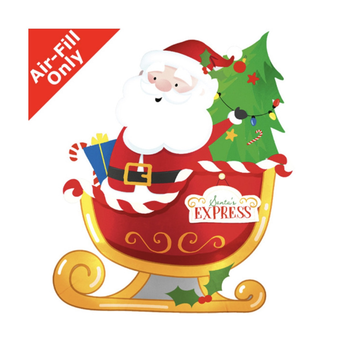 Santa’s Sleigh Air Filled Foil Balloon - Inflated Santa’s Sleigh Air Filled Foil Balloon - Inflated