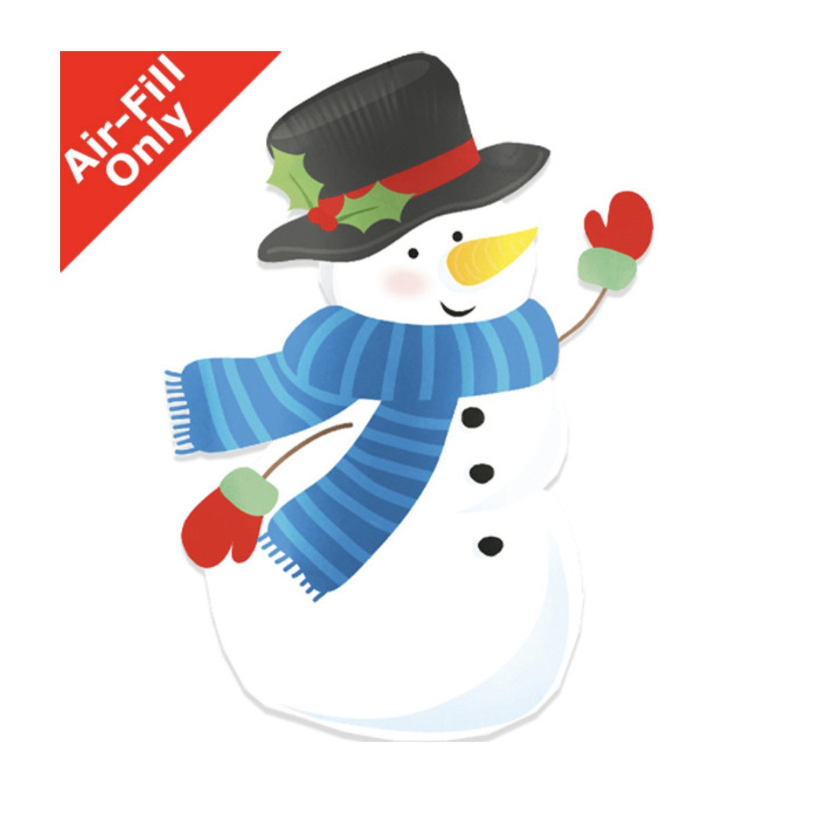Snowman Air Filled Foil Balloon - Inflated