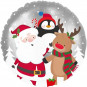 Santa and Friends Round Foil Balloon - Inflated