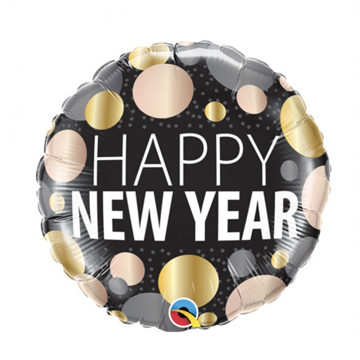 Happy New Year Round Foil Balloon - Inflated Happy New Year Round Foil Balloon - Inflated