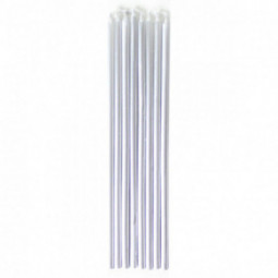 Tall Metallic Silver Skinny Candles