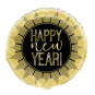 Black and Gold Happy New Year Round Foil Balloon - Inflated Black and Gold Happy New Year Round Foil Balloon - Inflated