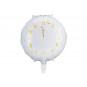 White New Year Countdown Clock Round Foil Balloon - Inflated