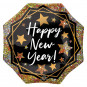 Happy New Year Supershape Foil Balloon - Inflated