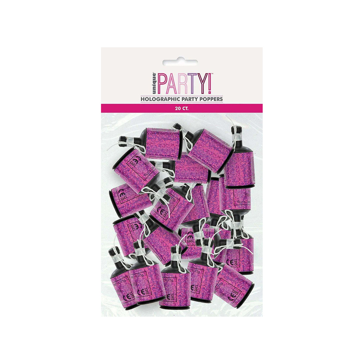 Pink Holographic Party Poppers