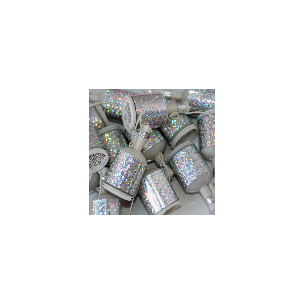 Silver Holographic Party Poppers