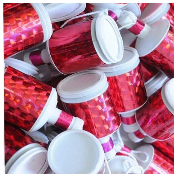 Red Holographic Party Poppers