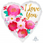I Love You Flowers Heart Foil Balloon - Inflated I Love You Flowers Heart Foil Balloon - Inflated