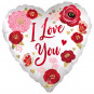 I Love You Roses Heart Foil Balloon - Inflated I Love You Roses Heart Foil Balloon - Inflated