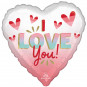 I Love You Pink Heart Foil Balloon - Inflated I Love You Pink Heart Foil Balloon - Inflated