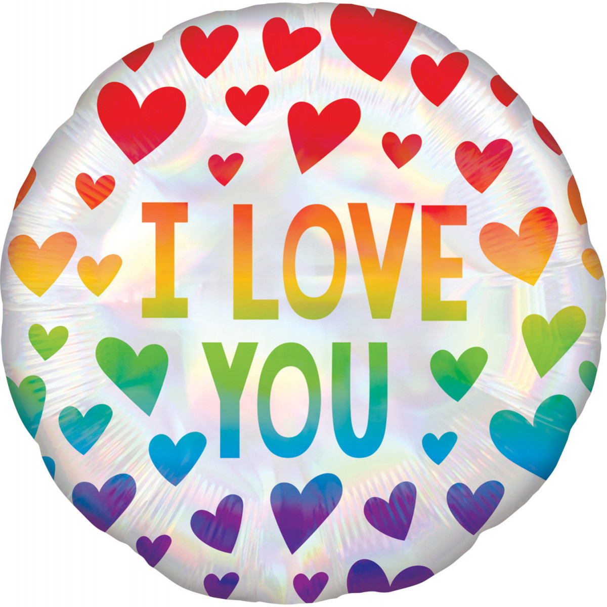 I Love You Round Foil Balloon - Inflated I Love You Round Foil Balloon - Inflated