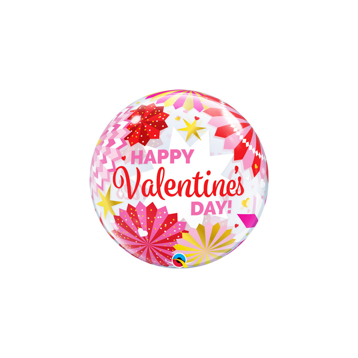 Happy Valentines Day Bubble Balloon - Inflated Happy Valentines Day Bubble Balloon - Inflated