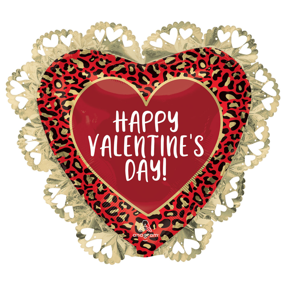 Happy Valentines Day Heart Supershape Foil Balloon - Inflated Happy Valentines Day Heart Supershape Foil Balloon - Inflated