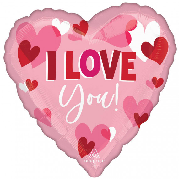 I Love You Pink Heart Supershape Foil Balloon - Inflated I Love You Pink Heart Supershape Foil Balloon - Inflated