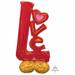 Love Red Airloonz Foil Balloon - Inflated