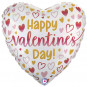 Happy Valentines Day Ombre Heart Foil Balloon - Inflated