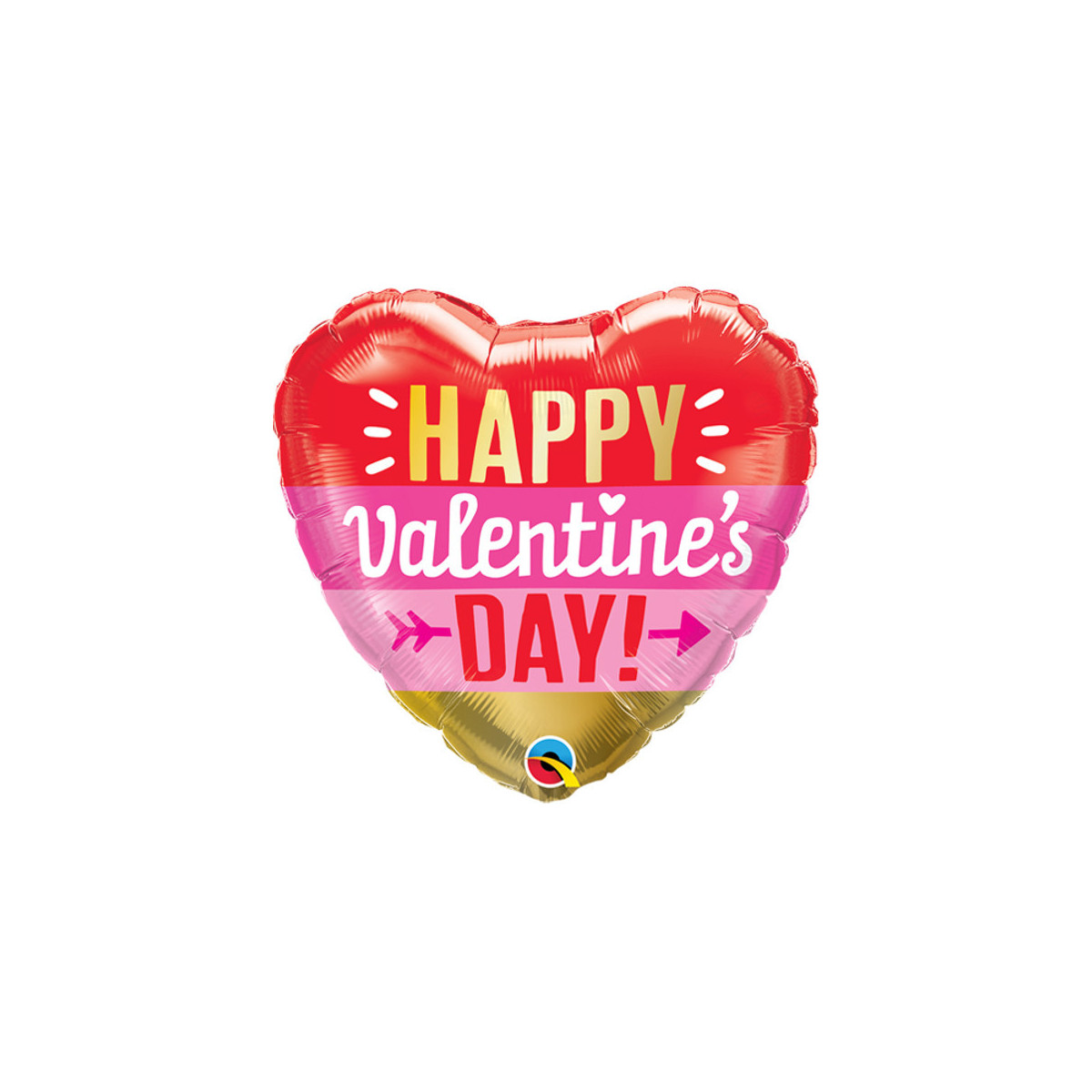 Happy Valentines Day Arrow Heart Foil Balloon - Inflated Happy Valentines Day Arrow Heart Foil Balloon - Inflated