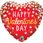 Happy Valentines Day Red Heart Foil Balloon - Inflated Happy Valentines Day Red Heart Foil Balloon - Inflated