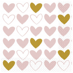 Pink Heart Paper Napkins