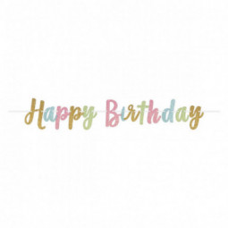 Happy Birthday Glitter Banner