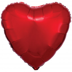 Red Heart Foil Balloon - Inflated