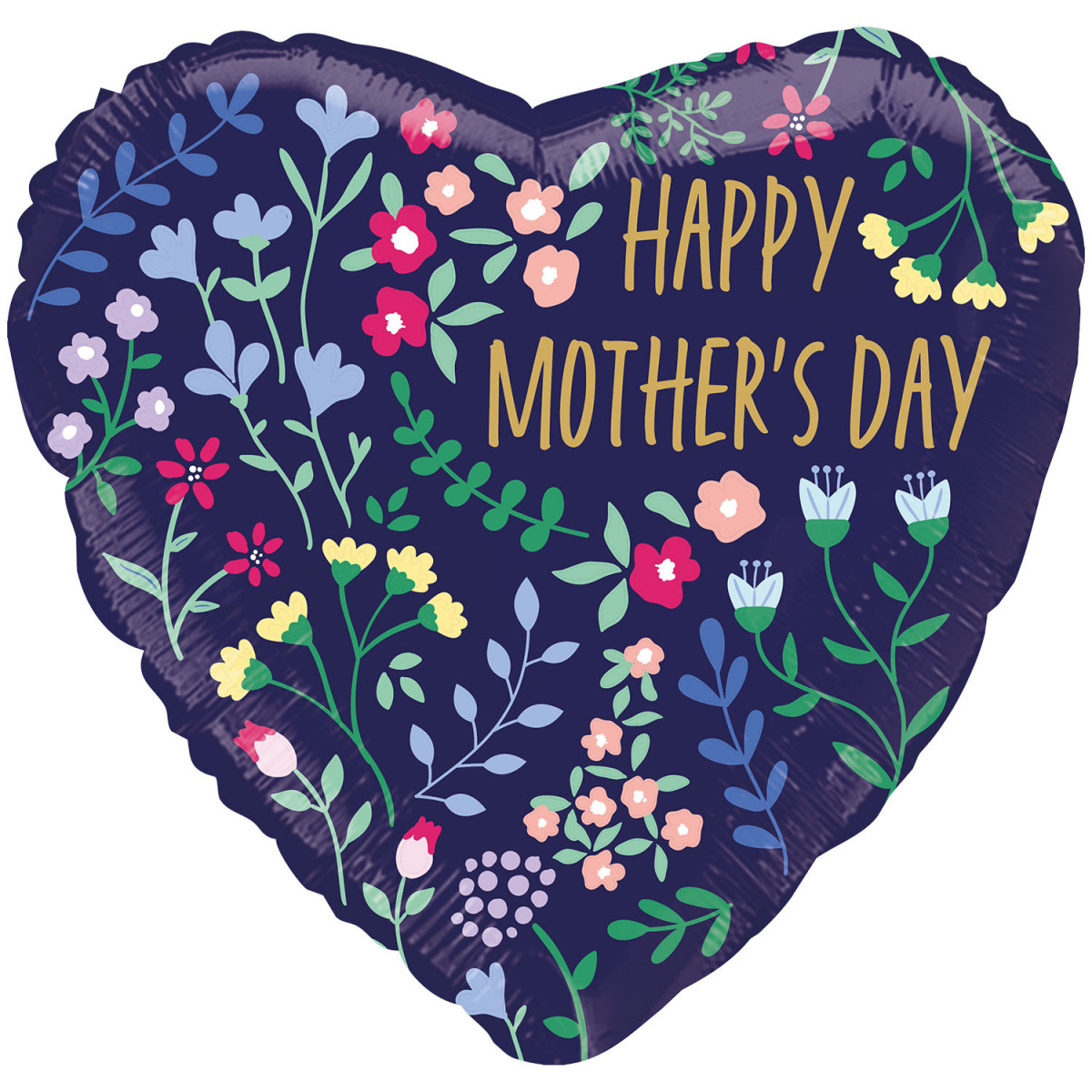 Happy Mothers Day Heart Foil Balloon - Inflated Happy Mothers Day Heart Foil Balloon - Inflated