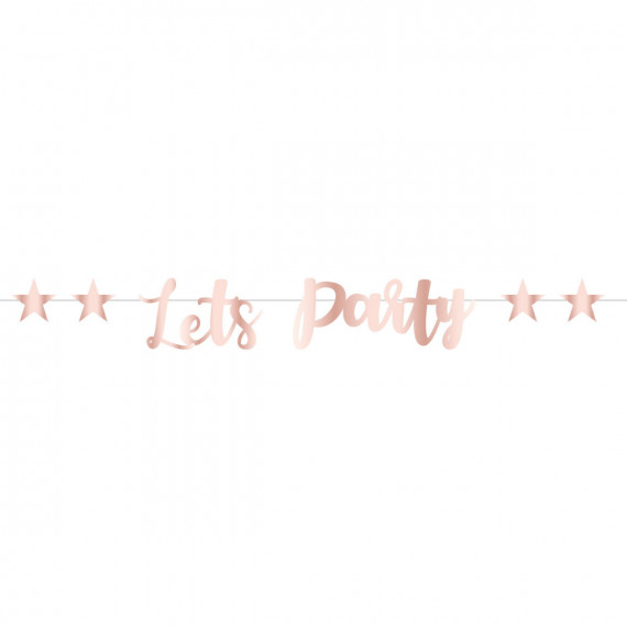 Rose Gold Let's Party Bannner