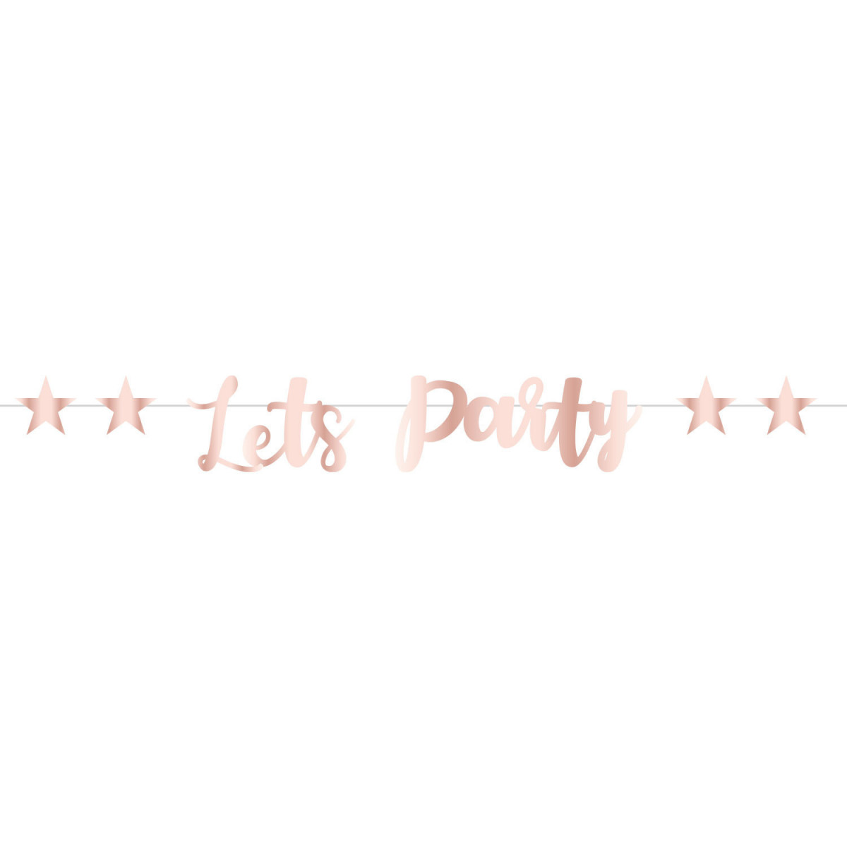 Rose Gold Let's Party Bannner