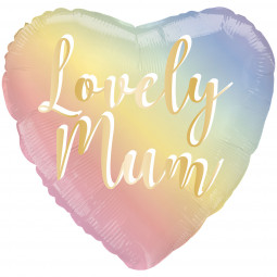 Lovely Mum Heart Foil Balloon - Inflated