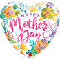Happy Mothers Day Heart Foil Balloon - Inflated Happy Mothers Day Heart Foil Balloon - Inflated