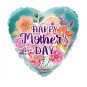 Happy Mothers Day Heart Foil Balloon - Inflated Happy Mothers Day Heart Foil Balloon - Inflated
